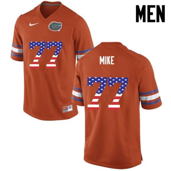 Men's Florida Gators #77 Andrew Mike NCAA Nike Orange USA Flag Fashion Authentic Stitched College Football Jersey HOS1762RU